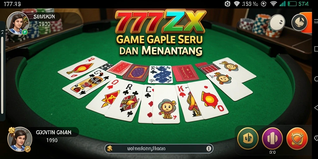 Tampilan gameplay seru dalam permainan Gaple 777ZX.
