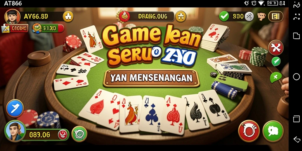 Screenshot AT866 memperlihatkan gameplay Gaple yang seru.
