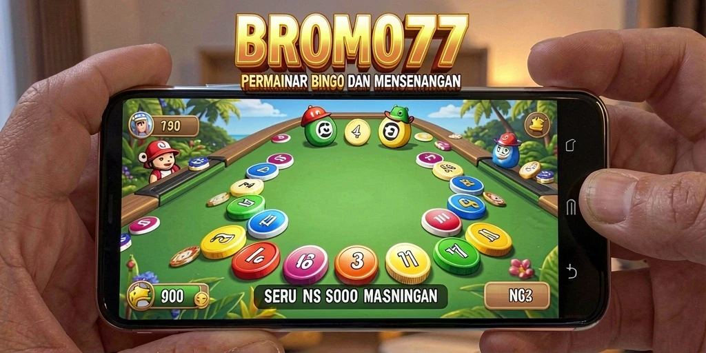 Tampilan gameplay seru di BROMO77 yang penuh warna.