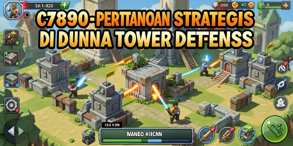 Tangkapan layar dari gameplay C7890 menampilkan serangan menara yang mendebarkan.