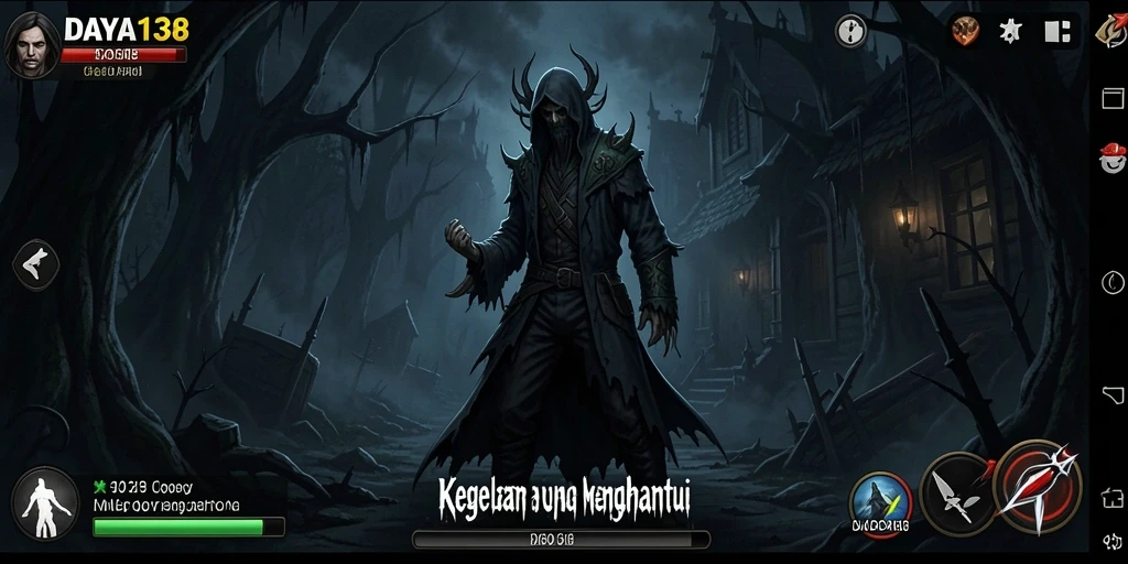 Screenshot menampilkan karakter yang melawan kegelapan dalam game Horror DAYA138.