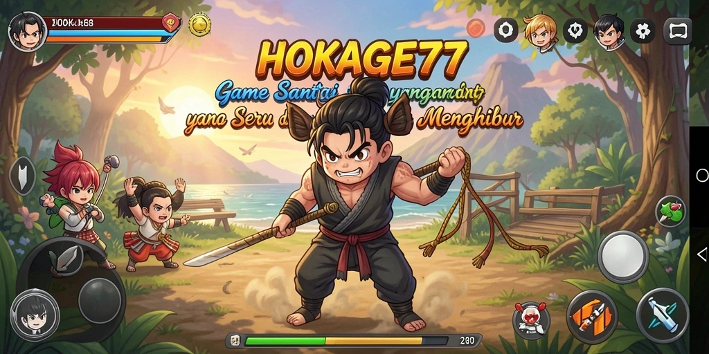 Screenshot HOKAGE77 menampilkan karakter lucu dalam permainan Casual.