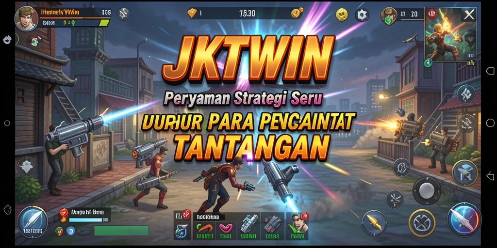 Tampilan gameplay JKTWIN yang menegangkan dan strategis.