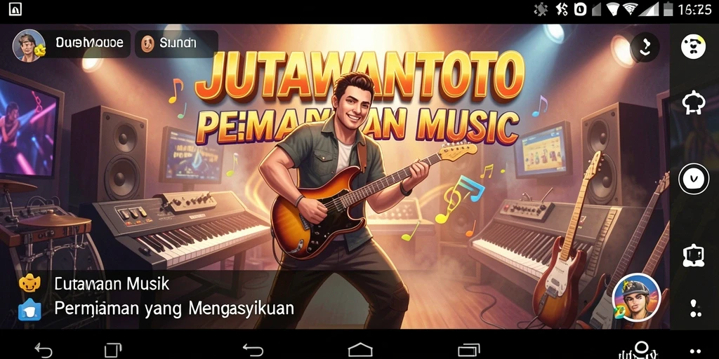 Tampilan gameplay seru dalam JUTAWANTOTO, penuh warna dan ritme.