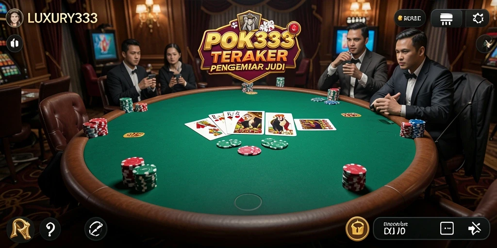 Tampilan gameplay Poker yang menarik dan mendebarkan di LUXURY333.