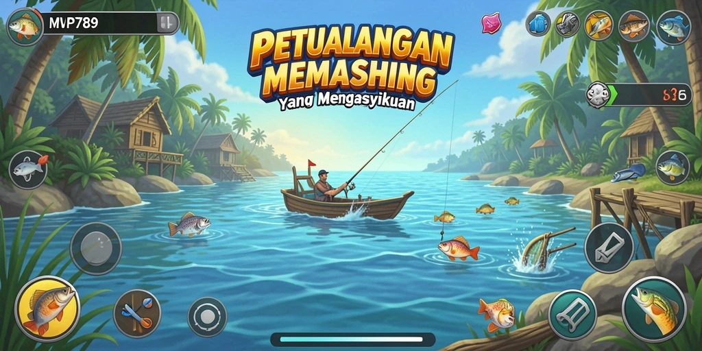Screenshot gameplay dari MVP789 yang menampilkan pengalaman memancing yang realistis.
