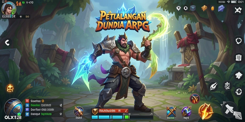 Screenshot gameplay ARPG OLX128 yang penuh aksi.
