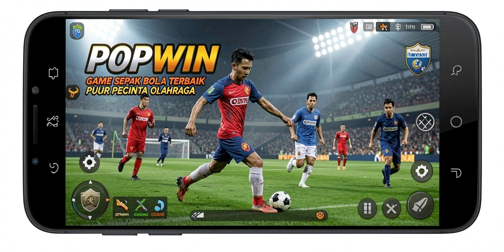 Screenshot dari gameplay seru dalam game football POPWIN.