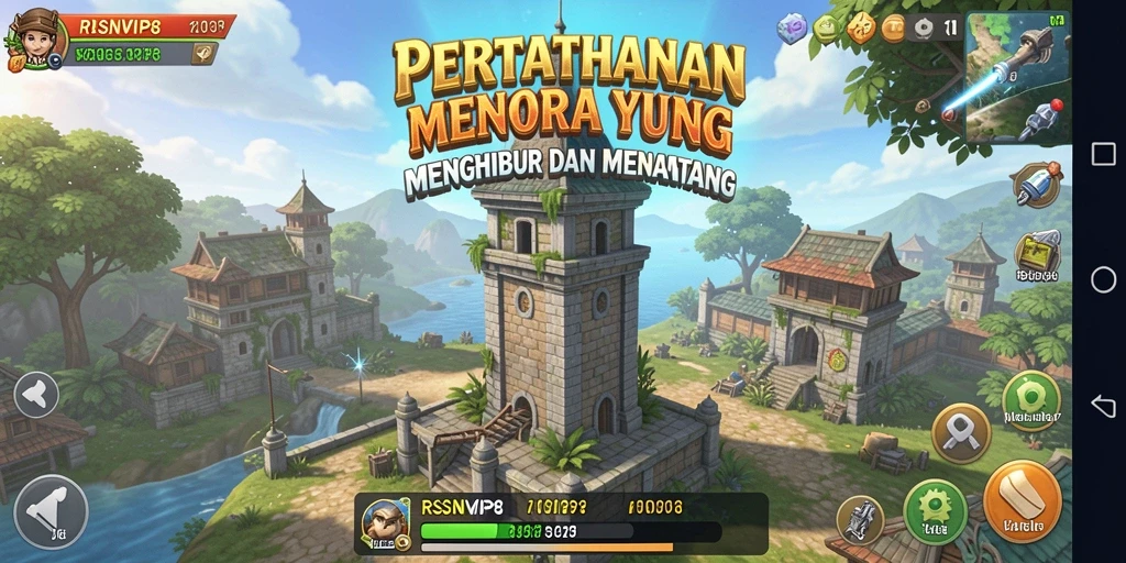 Gameplay menarik RSNVIP8 dengan menara dan strategi pertahanan.