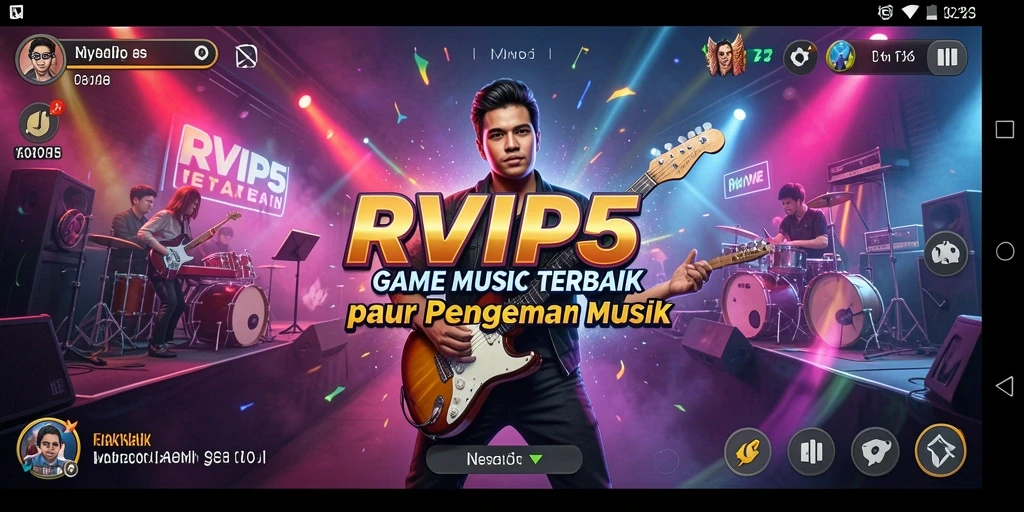 Screenshot utama RVIP5 menampilkan gameplay menyenangkan dengan fitur musik interaktif.