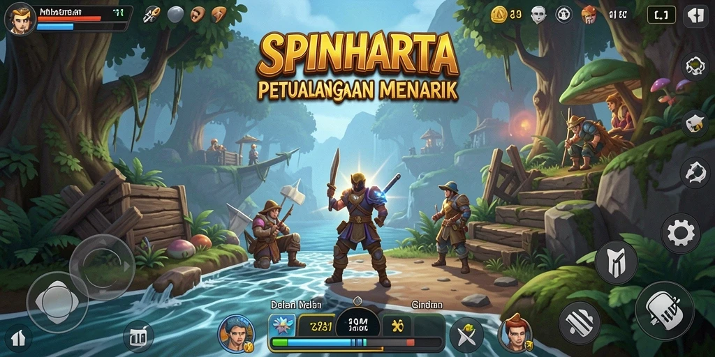 Screenshot SPINHARTA yang menampilkan gameplay simulasi yang imersif.
