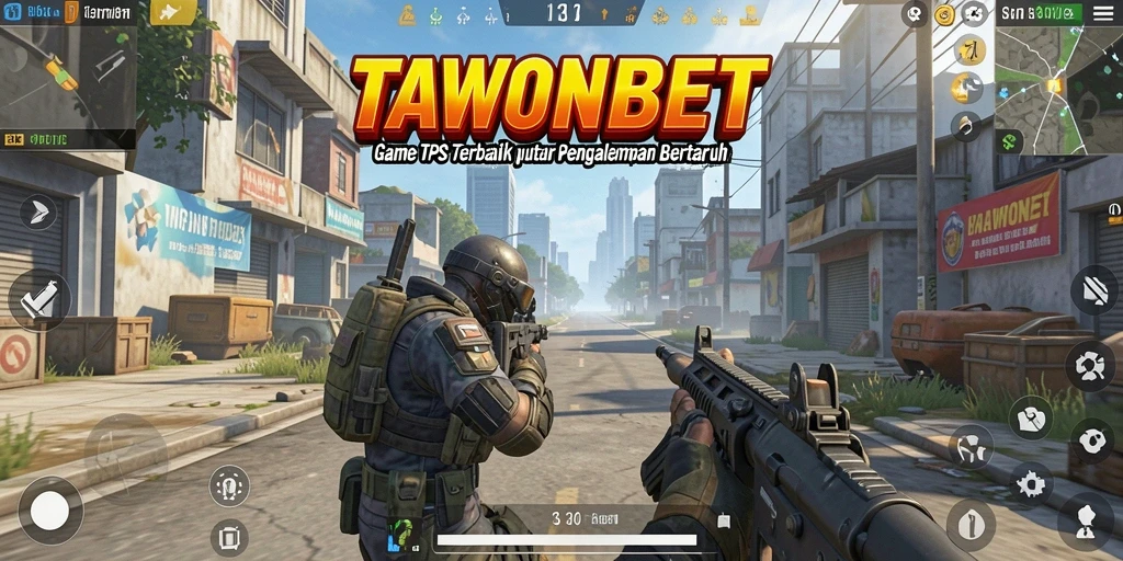 Screenshot TAWONBET menampilkan aksi seru dalam game TPS.